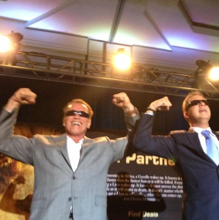 JT Foxx with Arnold Schwarzenegger
